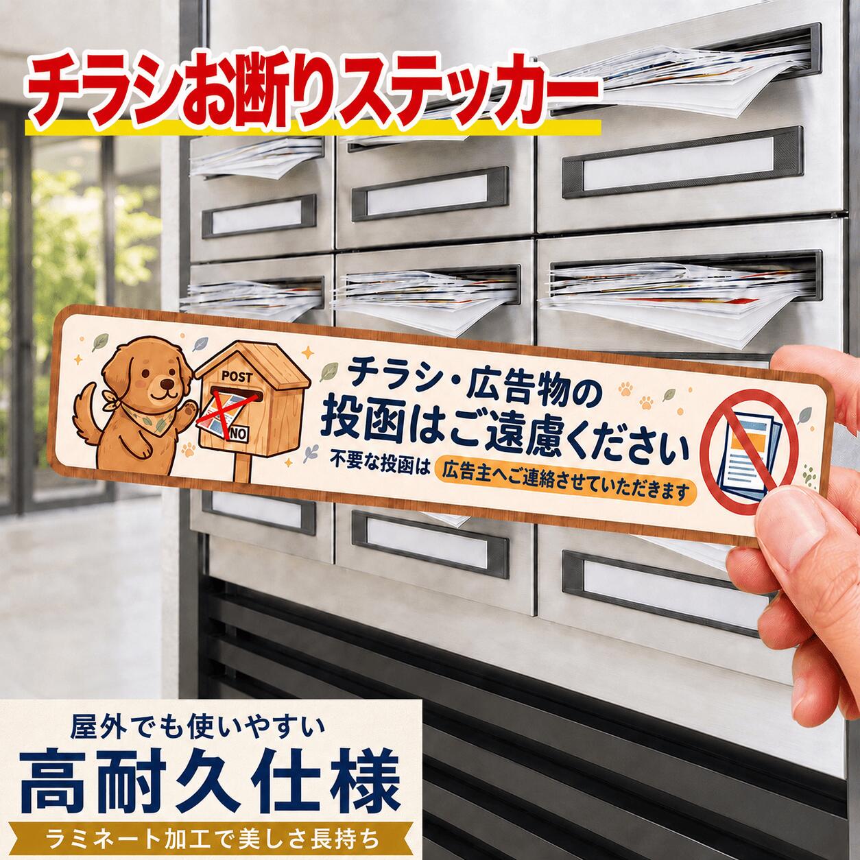 チラシ お断り ステッカー シール 無断投函 セールス対策 迷惑チラシ フリーペーパ...