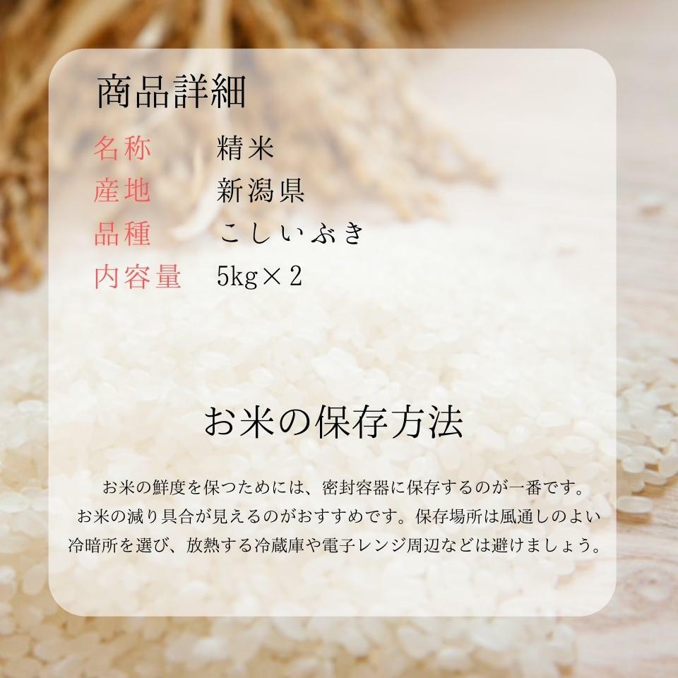 コシヒカリの味・香りを受け継いだ良品種！　新米　令和7年産　10kg　送料無料　新潟県産こしいぶき　10kg（5kg×2）【メーカー直送】新潟　米/お米/白米　送料無料　新潟から産直販売【安心安全米】