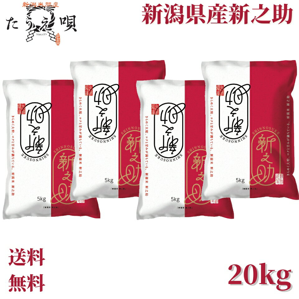 新之助　新米　20kg　送料無料　令和5年産　新潟県産新之助　20kg（5kg×4）送料無料　米/お米 20kg 送料無料　米/こめ/ギフト/プレゼント 贈り物　新潟　産直 新之助　白米　精米　美味しいお米　新潟産米