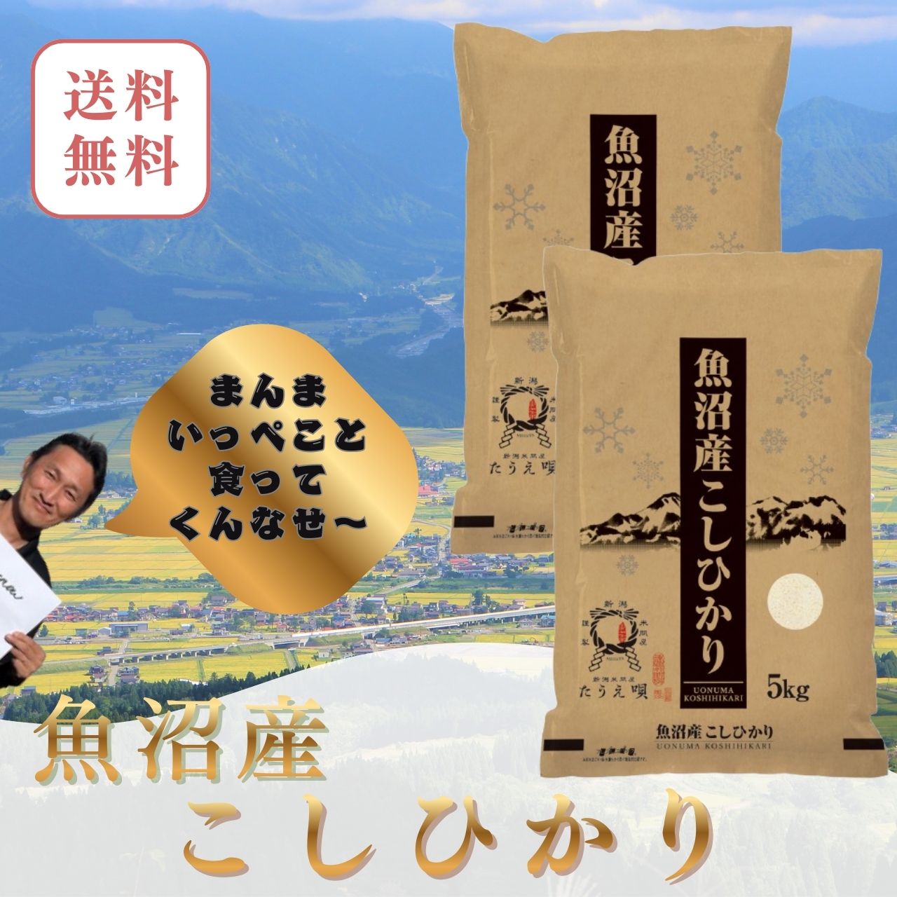 Rakuten - 魚沼産コシヒカリ 米 白米 10kg（5kg×2）　五つ星米マイスター厳選 新潟米 国産米　お米 精米 ブランド米 高級米 ギフト 贈答用