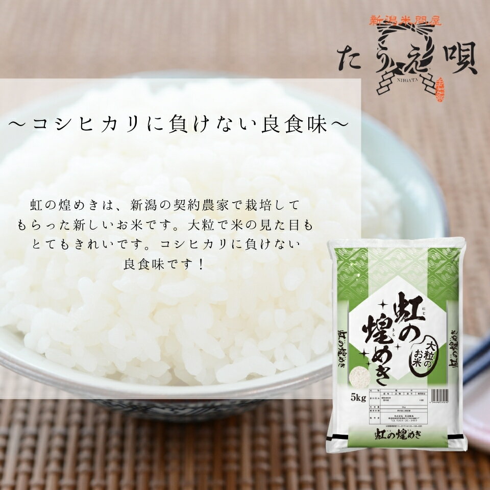 米　20kg　送料無料　【メーカー直送】　令和7年産　新潟県産虹の煌めき　20kg（5k...