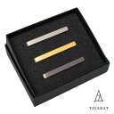 ［タバラット］柔 ネクタイピン 3本セット 指紋がつかない メンズ 日本製 おしゃれ ブランド シンプル ユニーク ゴールド タイピン タイバー Tps-023R-3set 新生活