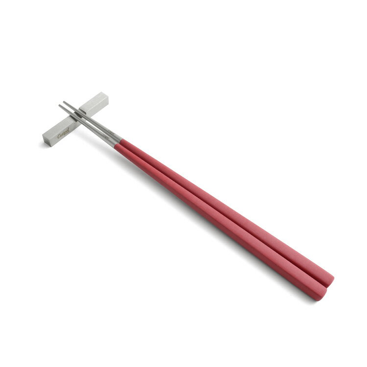 乐天商城 - 国内正規代理店 / クチポール クーベ 箸 + 箸置きセット レッド Cutipol KUBE [ネコポス対応可(15セットまで)] 【カトラリー はし】【クチポール Cutipol】【食器 カトラリー】