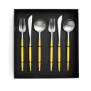 国内正規代理店 クチポール ゴア イエロー ディナー6点セット(ディナーナイフ・ディナーフォーク・ディナースプーン) ギフトボックス入り Cutipol GOA...