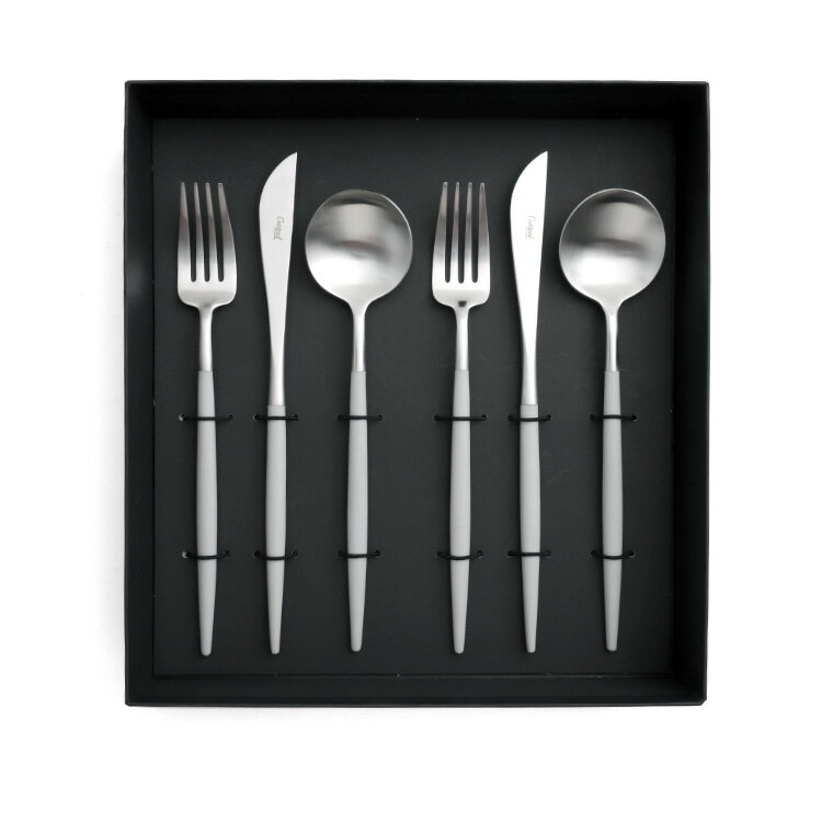 クチポール ゴア ライトグレー ディナー6点セット（ナイフ・フォーク・スプーン） ギフトボックス入り ..