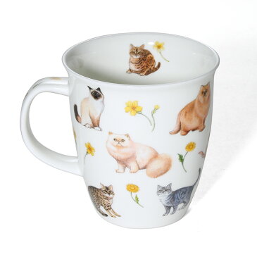 【2個以上購入でさらに30％OFF】ダヌーン マグ NEVIS 猫と花 イエロー Dunoon Mug 【正規販売代理店 マグカップ ギフト】【ラッキーシール対応】