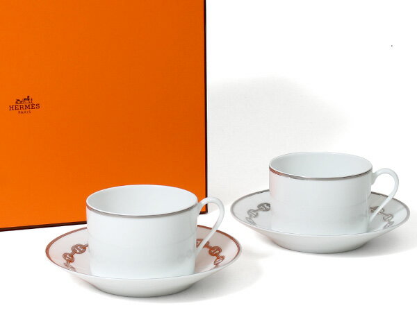 エルメス シェーヌダンクルプラチナ 4115 ブレックカップ&ソーサー ペア 【ギフト 結婚祝い プレゼント お中元 贈り物 ギフトセット 食器セット】【食器 ...