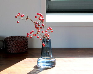 ホルムガード フローラ ベース 12cm ロング ブルー Holmegaard Flora vase 【花瓶 マウスブロウ（手吹き） 一輪挿し フラワーベース】【ラッキーシール対応】【あす楽対応】