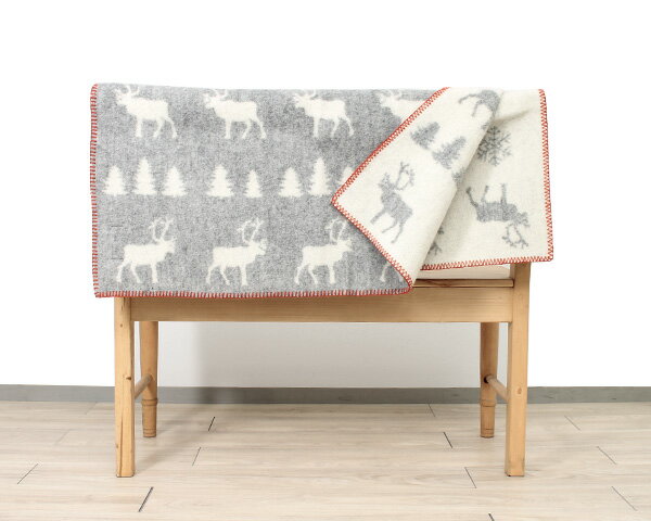Rakuten - クリッパン(KLIPPAN) 243502 WILDERNESS/ウィルダネス ウール ハーフブランケット 90×130cm グレー（グレイ） 【毛布】