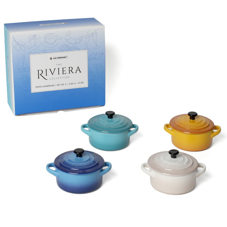 【20日限定 最大100％ポイントバック】ルクルーゼ(ル・クルーゼ) ミニココット リビエラ コレクション 4個セット Le Creuset Riviera 【ストーンウェア 電子レンジ対応 ギフト 結婚祝い プレゼント 贈り物 ギフトセット 食器セット】【キッチン用品】【ギフト】のサムネイル