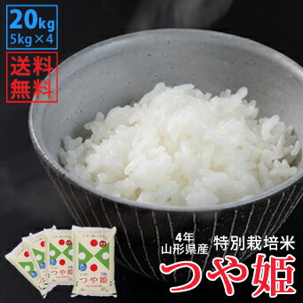 【白米】令和5年山形県産特別栽培米つや姫 20kg(5kg×