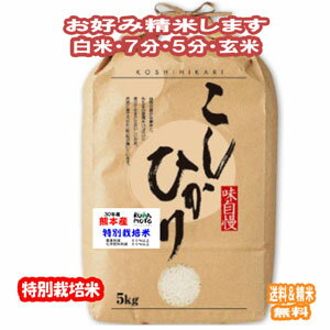 分つき米 玄米 7分づき 5分づき 米5kgコシヒカリ 熊本県産 阿蘇 特別栽培米出荷日精米 送料無料 お米 令和5年産