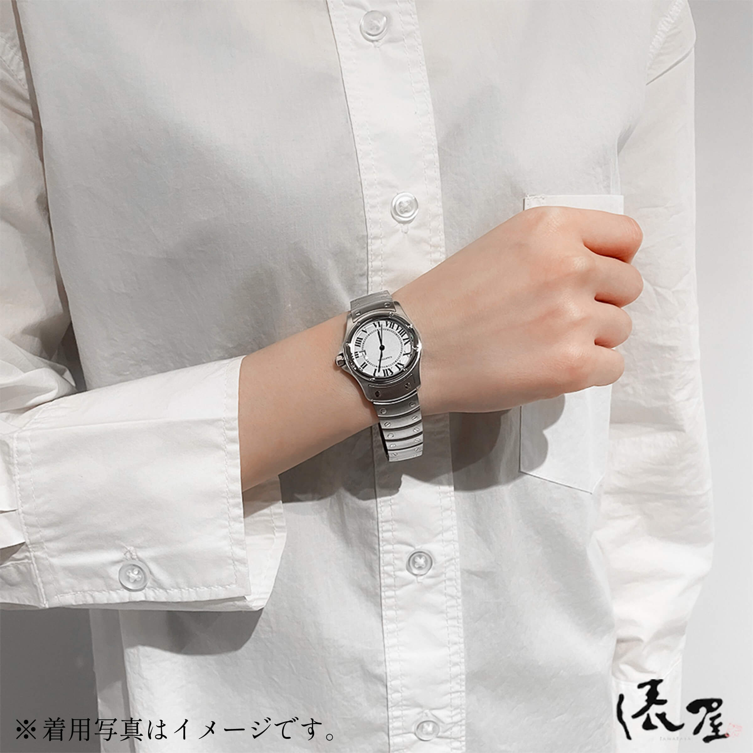 【オーバーホール済】カルティエ サントスロンド MM 【極美品】 クーガー ヴィンテージ メンズ 腕時計 【送料無料】 Cartier Santos Ronde 時計 中古