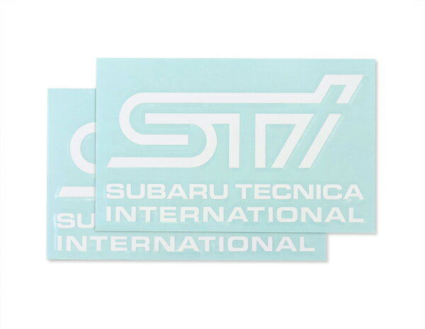 STSG14100280STI ステッカーB/ホワイト 7×12.5cm※2枚入り STIロゴステッカー（旧品番：STSG11100801）