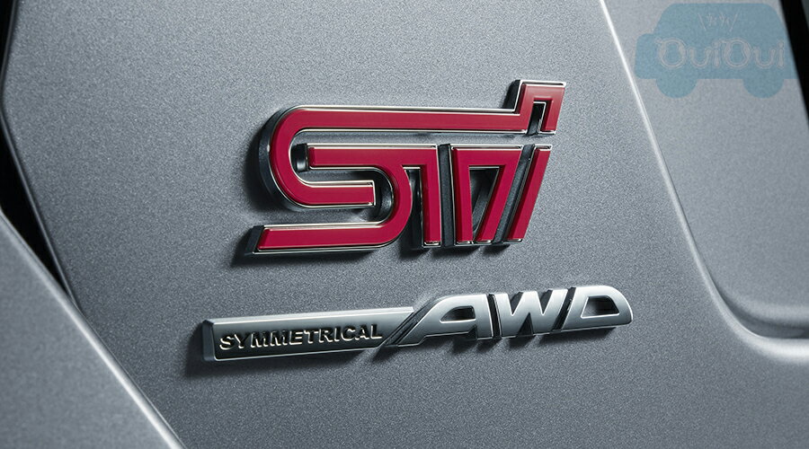 93079VA290【スバル純正】「シンメトリカルAWD」 「STI」レターマーク リヤ用 2柄セット WRX S4 STI Sport【メール便OK】