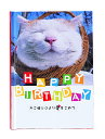 【学研】メッセージブック　誕生日　かご猫シロ　32ページ(メッセージ欄有)　しおり付き　メール便可