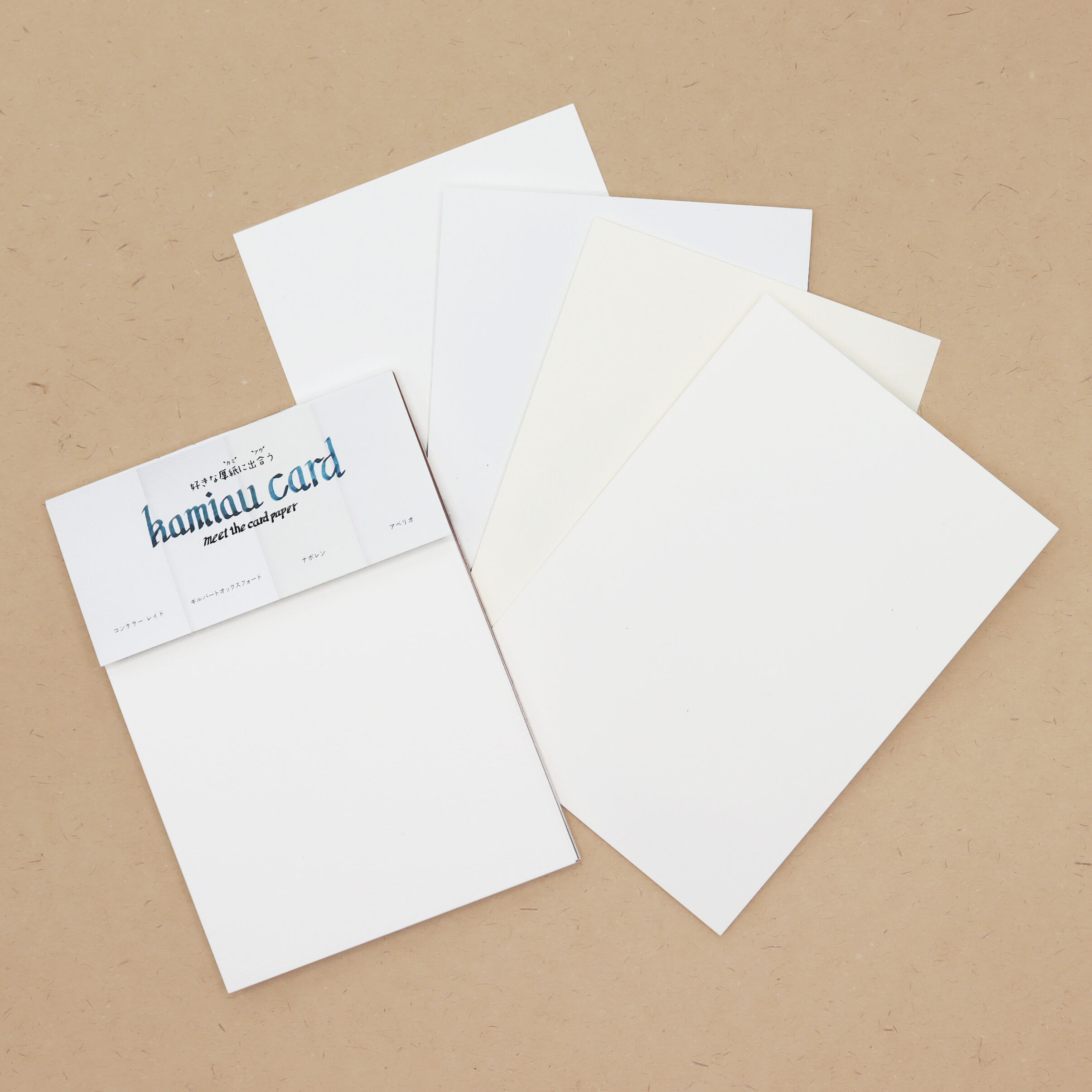 商品説明商品説明 「好きな紙（カミ）に出合う（アウ）」 ナガハシ印刷のSNS担当メンバーが選んだお勧めしたい厚紙を4種類集めました！！ メッセージカードやペーパークラフトなど色々な使い方でお楽しみください。 概要 ■サイズ：A6（148×105mm） ■本文：・コンケラー・レイド 　　　　・ギルバートオックスフォード 　　　　・ナポレオン 　　　　・アペリオ ■4種各5枚入り ■無地