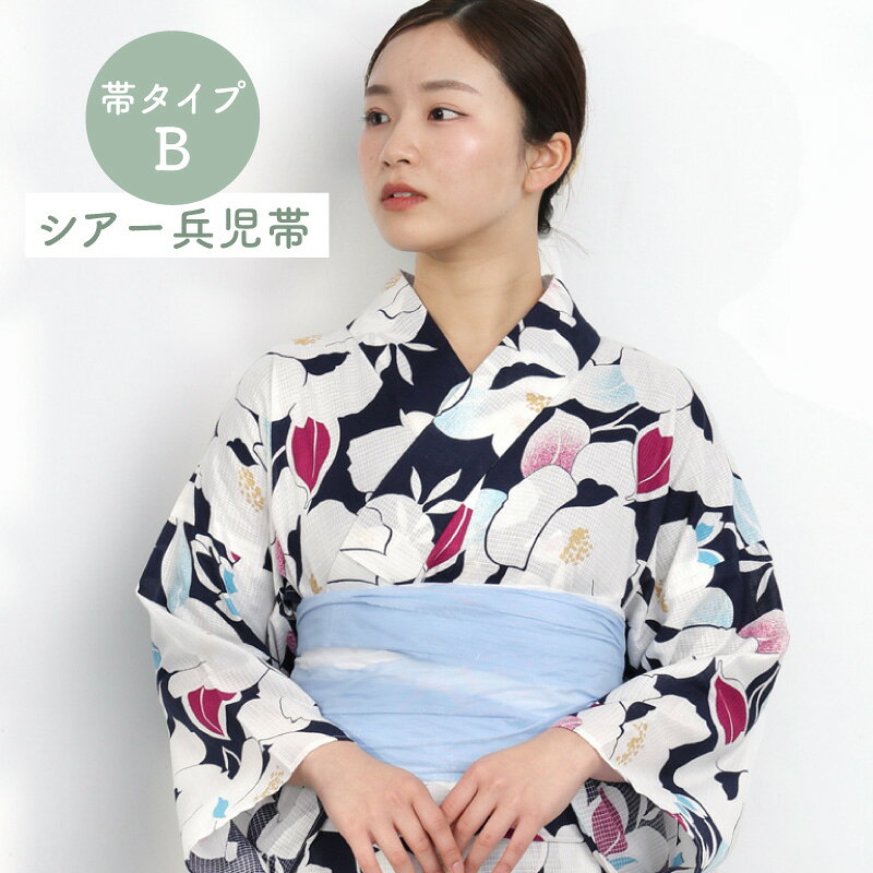 楽天市場】紺（カラーネイビー・柄椿）（浴衣セット｜和服