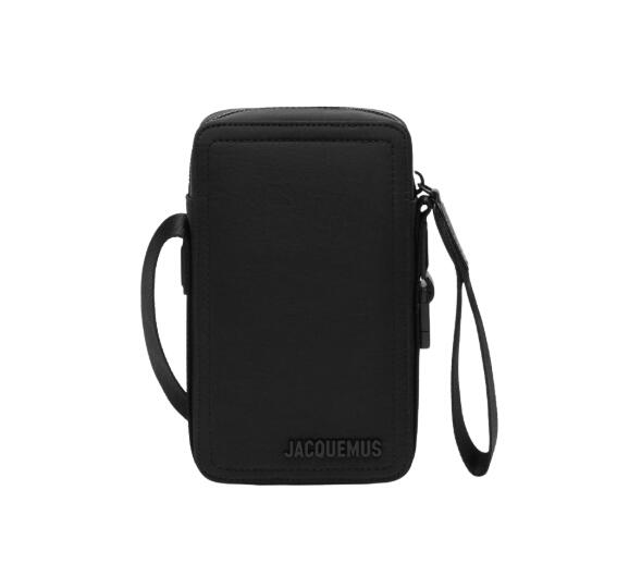 JACQUEMUS Cuerda バーティカル ナイロンクロスボディー バッグ ブラック（235BA091-3174-990）