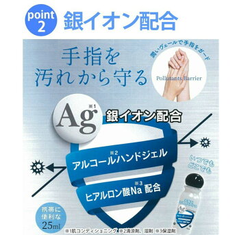 ハンドジェル 25ml　日本製 除菌ジェル アルコール洗浄タイプ 銀イオン配合(RSL)