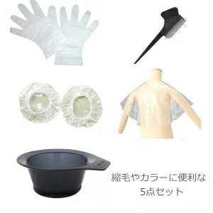/当店全商品P10倍!BLACKFRIDAY中!要エントリー/縮毛矯正やヘアカラー用スターターキット 5点セット(刷毛 専用カップ 専用クロス 耳カバー 手袋)...