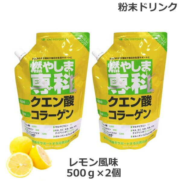 2個セット 燃やしま専科 レモン風味 500g クエン酸 コラーゲン 粉末 清涼飲料 送料無料 あす楽