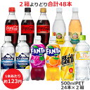 よりどり選べる2箱セット 500mlPET×24本 合計48本 炭酸飲料 コーラ ゼロ カフェイン トニックウォーター ジンジャーエール アイシー・スパーク レモン ファンタ グレープ オレンジ スパークリング コカ・コーラ商品以外と 同梱不可 【D】(送料無料 九州・沖縄・離島を除く)