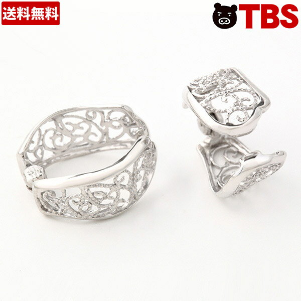 メッシュ調 フィット イヤリング ／ レディース ジュエリー クリップタイプ ホワイト ゴールド 記念日 ..