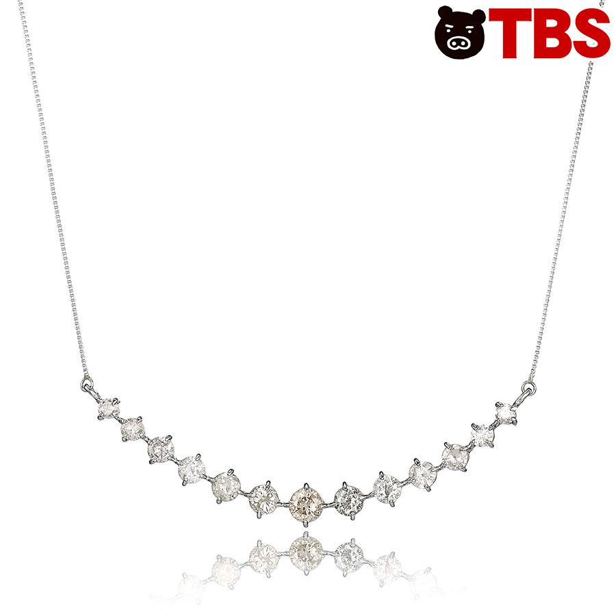 楽天TBSショッピング　楽天市場店プラチナ 合計 1ct ダイヤ グラデーション ラインネックレス ／ レディース ジュエリー ネックレス フォーマル 入学 卒業 入園 卒園 冠婚葬祭 【TBSショッピング】