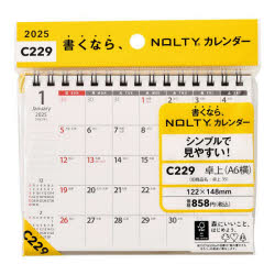 【3980円以上送料無料】NOLTY　カレンダー卓上（A6横）（2025年1月始まり）　C229／