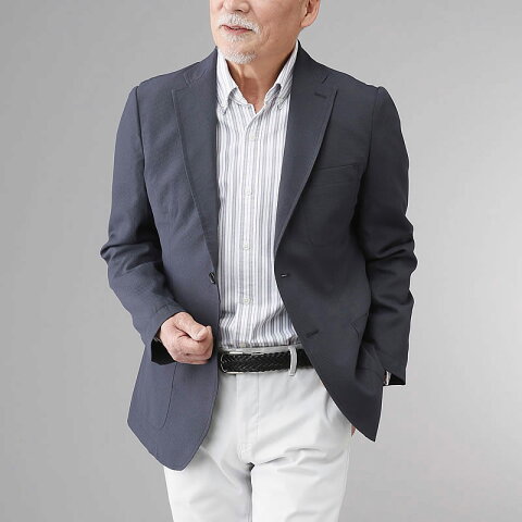 シニアファッション メンズ シアサッカー ジャケット 80代 70代 60代 90代 春夏 男性 おじいちゃん 服 プレゼント 高齢者 祖父 誕生日 送料無料 紳士服【敬老の日 ギフト】【敬老の日 プレゼント】