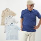 シニアファッション メンズ 80代 70代 60代 90代 春夏麻混 ボーダー柄 半袖ポロシャツ おじいちゃん 服 プレゼント 紳士服 男性 祖父 お年寄り 老人 高齢者 【敬老の日 プレゼント 80...