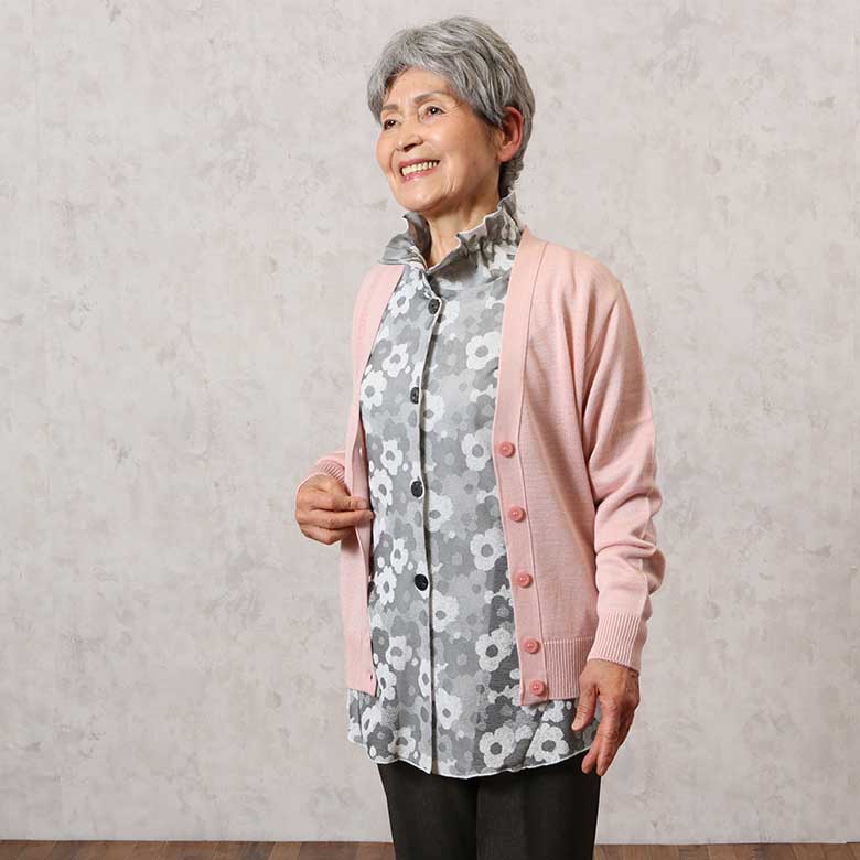洗える日本製ローゲージざっくりカーディガン(シニアファッション 70代 80代 60代 送料無料 レディース おばあちゃん服 お年寄り 高齢者 春夏 誕生日プレゼント )(婦人服 上品 ミセスファッション)【母の日 プレゼント 実用的 花以外】