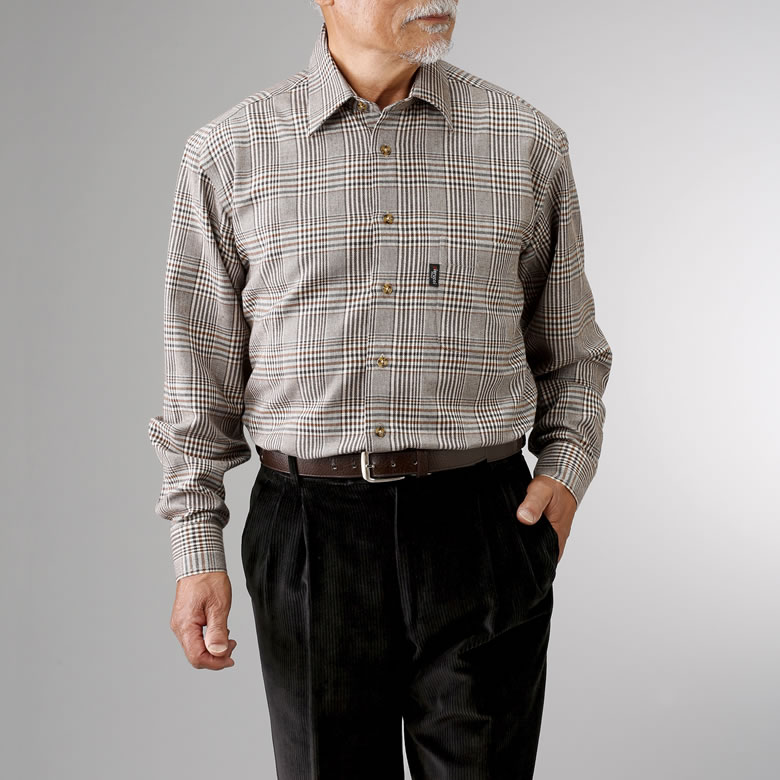 ウール入りチェック柄シャツ2色組 シニアファッション 60代 70代 80代 送料無料 メンズシニア 男性 紳士服 お年寄り高齢者 誕生日 秋冬 暖かい 防寒 あったか ギフト キテコ 敬老の日 早割 実用的プレゼント tc-mart-10027431 キテコ_TCマート シニア服専門店 サンプル画像3