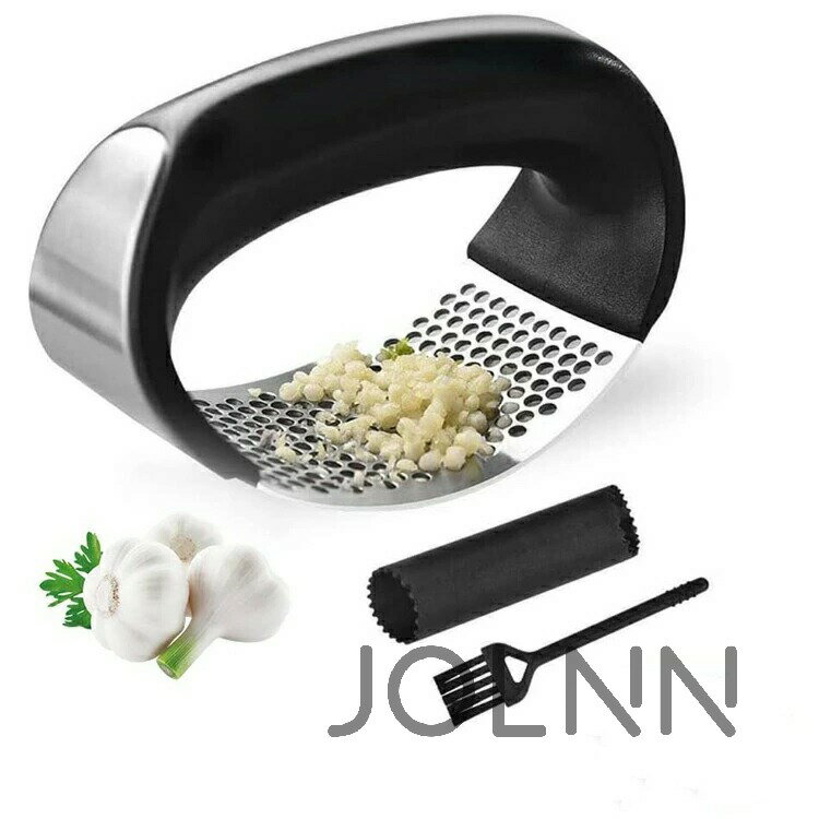 ステンレスガーリックプレス にんにく潰し器 みじん切り器 生姜破砕機 みじん切り にんにくつぶし ニン..