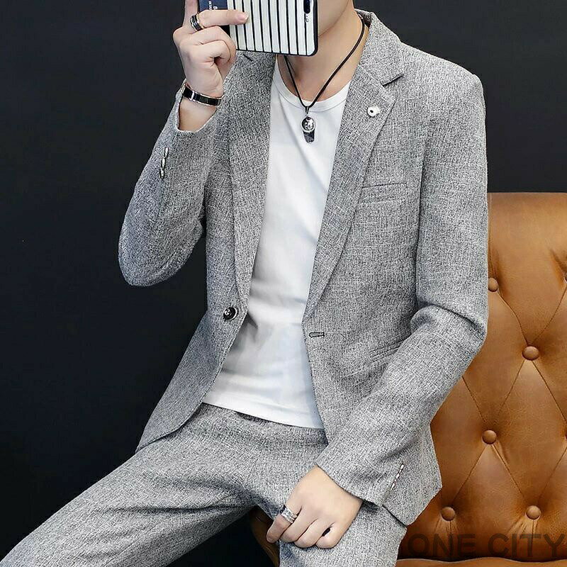 カジュアルスーツ メンズ 上下2点セット ジャケット パンツ Men's suits セットアップ ビジネス カジュアル 上下洗える スラックス 40代 50代テーラード 秋冬春 結婚式 卒業式 卒園式 パパ セレモニー 入社式 細身 スリム メンズスーツ お洒落 紳士服 春夏 秋冬