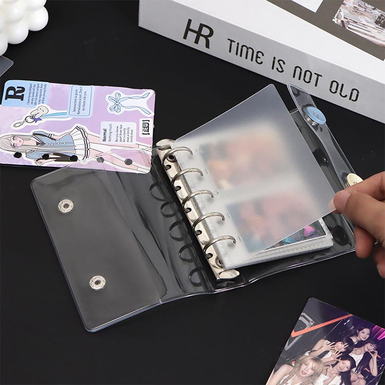 【20枚セット】シール帳 M5 PPシート シール台紙 6つ穴 透明 リフィル 剥離紙 はが...