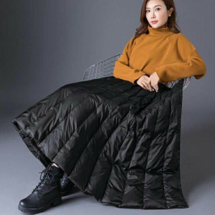 美シルエットお出かけ部屋着防風レディースレディースロングスカート巻きスカート通勤Aライン細身冬防寒保温ダウン軽量フレア巻きスカ..