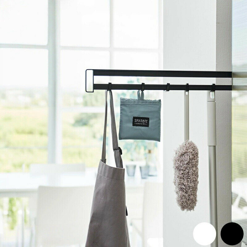 マグネット冷蔵庫横隠せるスライドフック タワー 左右使える マグネット フック 小物収納 冷蔵庫横 冷蔵庫 キッチン整理用品 キッチン収納 掃除用品 エプロン 隠せる スチールフレーム 台所 シンプル