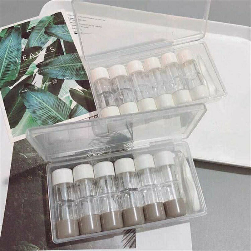六個セットコンタクトレンズケース ハードレンズ用 コンタクトケース スティック付き ピンセット付き カラーコンタクト ハードコンタクトレンズケース レンズケースカバー シンプル 持ち運び 収納ケース 保存ケース 旅行 携帯 無地 抗菌