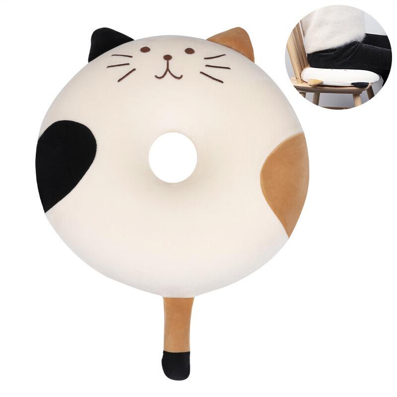 乐天商城 - 送料無料 座布団 クッション 40*40*7cm 低反発 メモリーフォーム かわいい 猫 ドーナツ型 おしゃれ フロアクッション 座ぶとん 疲れない かわいい 座椅子 カバー取り外し可能 洗える 柔らかい 座り心地いい シートクッション 瞑想 楽天海外通販
