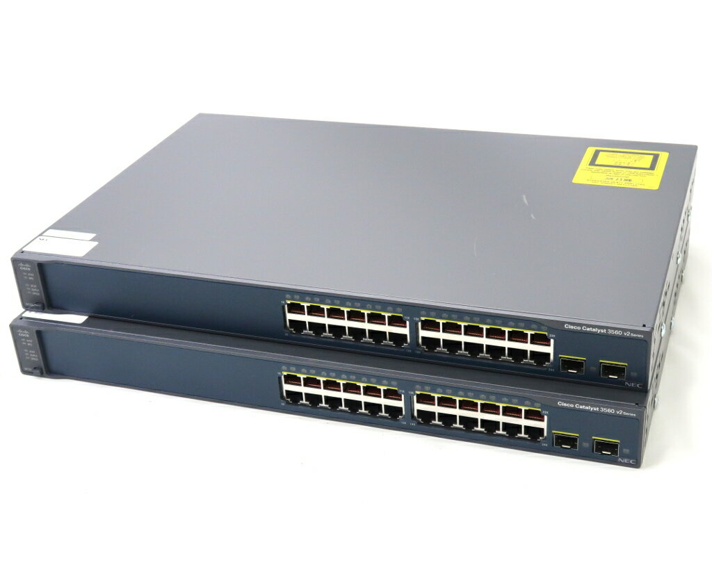 Cisco (NEC OEM) 2台セット Catalyst 3560 v2 WS-C3560V2-24TS-S V04 IPBASE-M Ver.12.2(53)SE2 24ポート100BASE-TX 初期化済 【中古】【20180510】