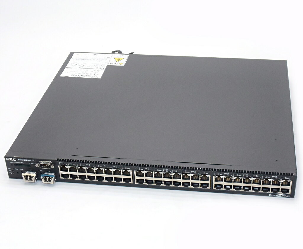NEC IP8800/S2430-48T2X (Alaxala AX2430S-48T2X OEM) 48ポート1000BASE-T OS-L2 Ver.11.4.A 初期化済 【中古】【20190312】