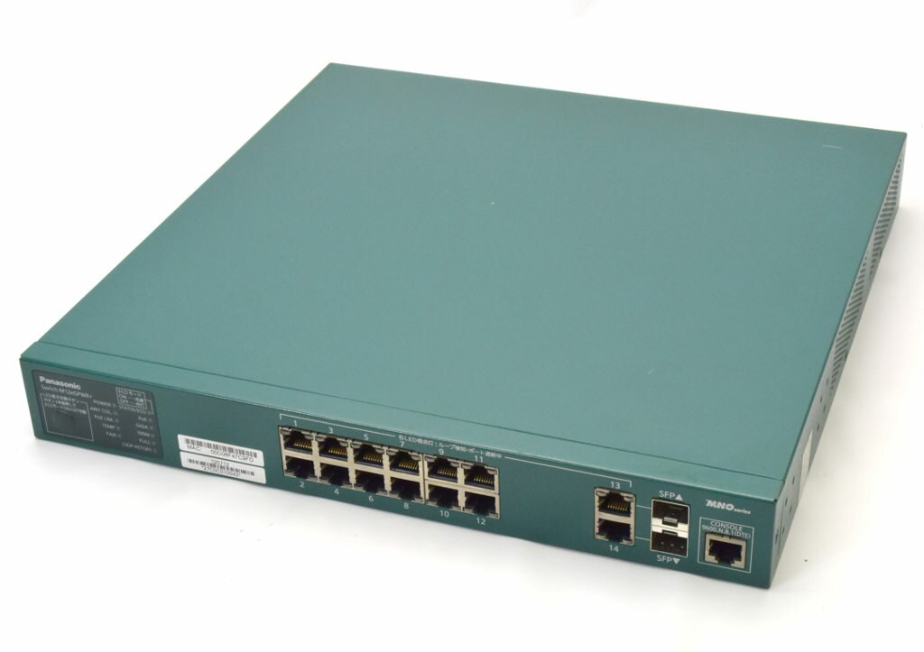 Panasonic Switch-M12eGPWR+ PoE対応 12ポートギガビット PoE非対応SFP兼用2ポート 設定初期化済 【中古】【20190412】