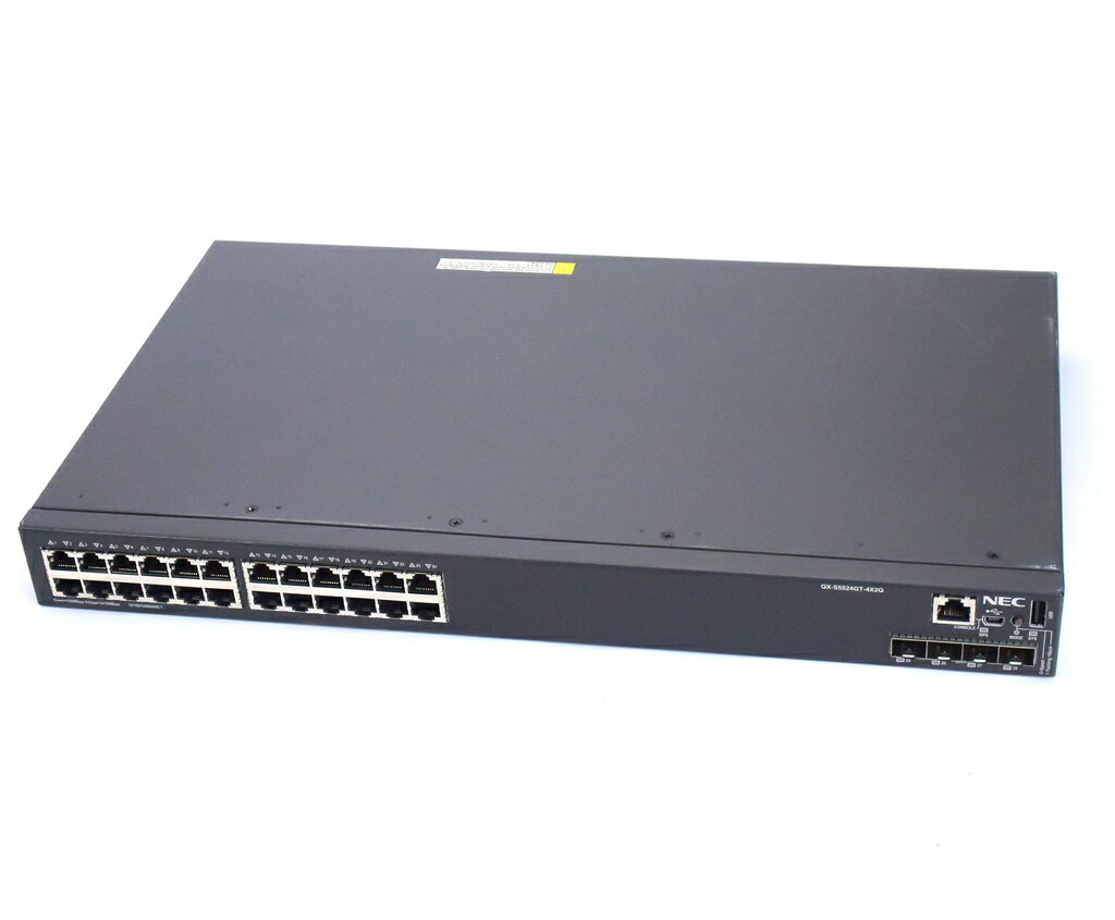 NEC QX-S5524GT-4X2Q 24ポート1000BASE-T 4ポートSFP+(10GbE) 背面2ポートQSFP+(40GbE)搭載L3スイッチ 設定初期化済 【中古】【20191001】