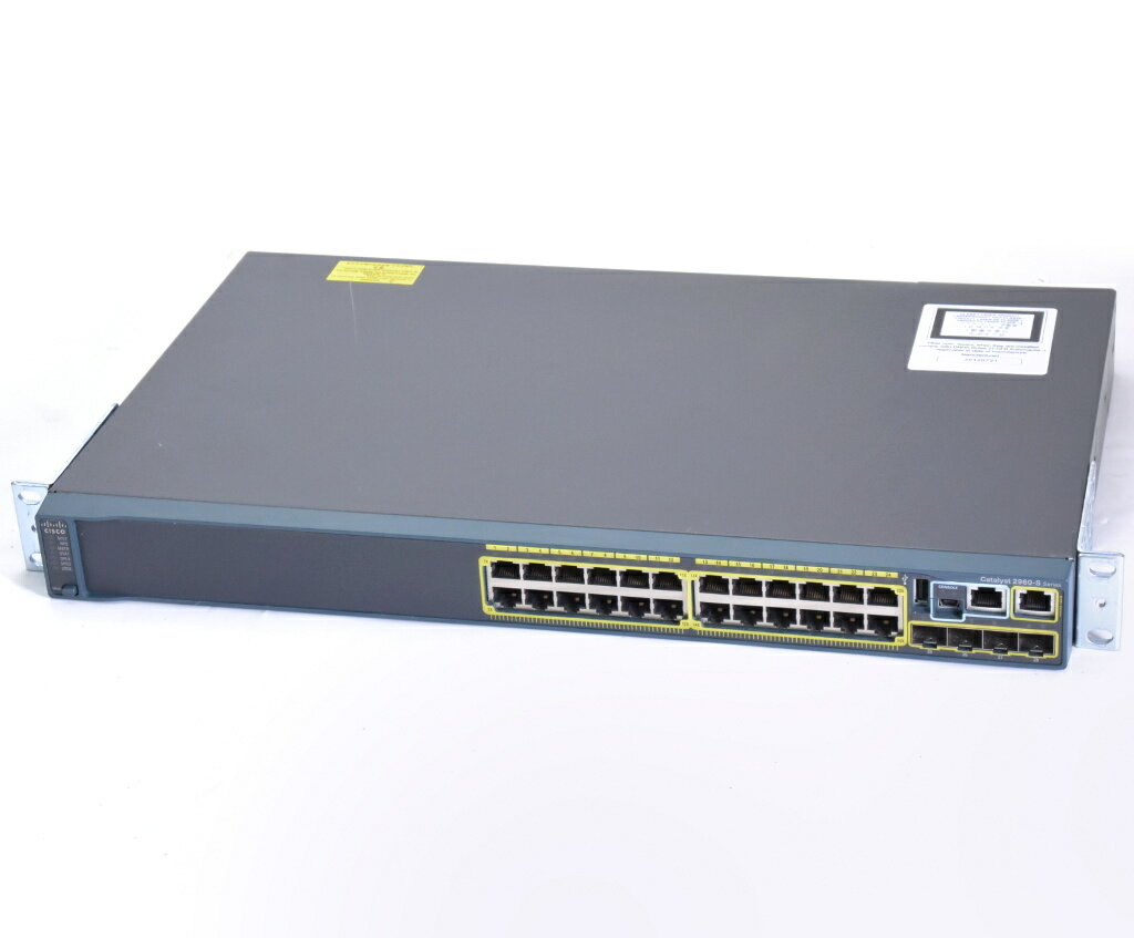 Cisco WS-C2960S-24TS-L V03 24ポート1000BASE-T C2960S-UNIVERSALK9-M Ver.12.2(55)SE7 LANBASEライセンス 設定初期化済 【中古】【20191101】