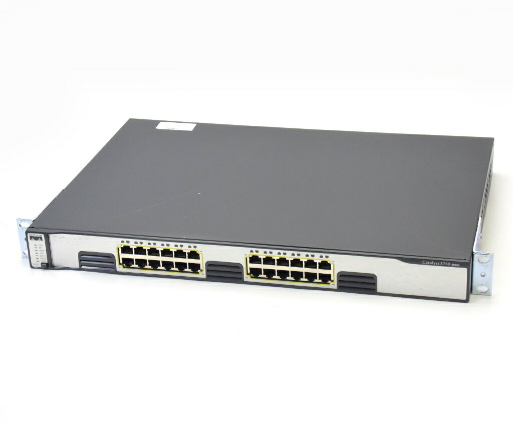 Cisco WS-C3750G-24T-E 24ポート 1000BASE-T C3750-IPSERVICES-M Ver.12.2(25)SEB4 設定初期化済 【中古】【20191128】