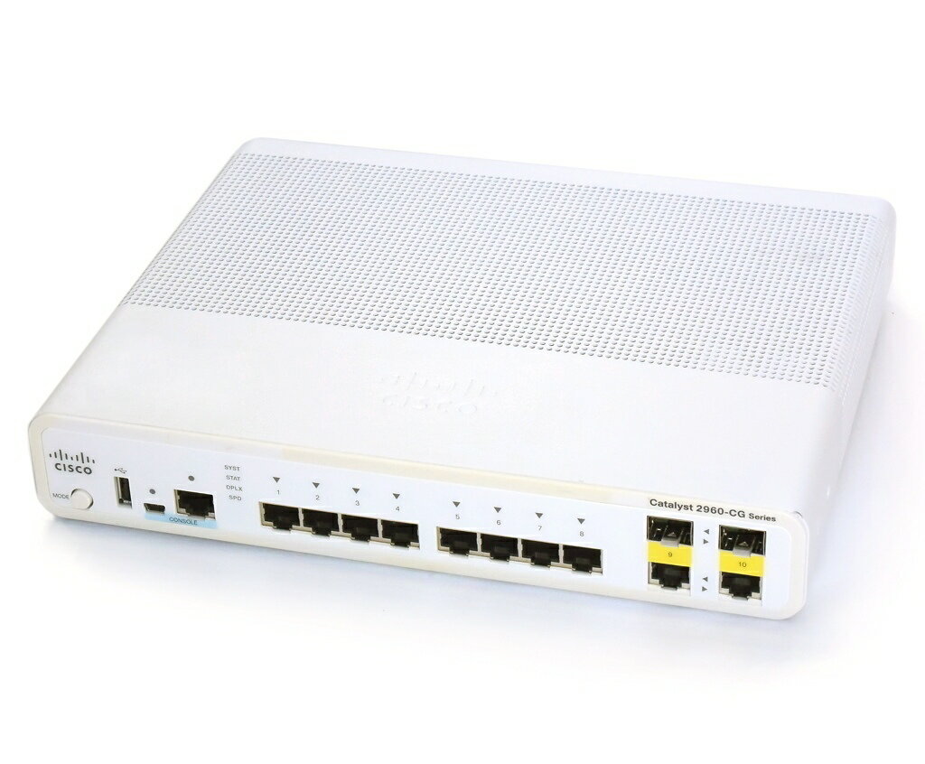 Cisco Catalyst WS-C2960CG-8TC-L V02 ダウンリンク 8ポート アップリンク 2ポート C2960c405ex-UNIVERSALK9-M Ver.12.2(55)EX3 【中古】【20200312】