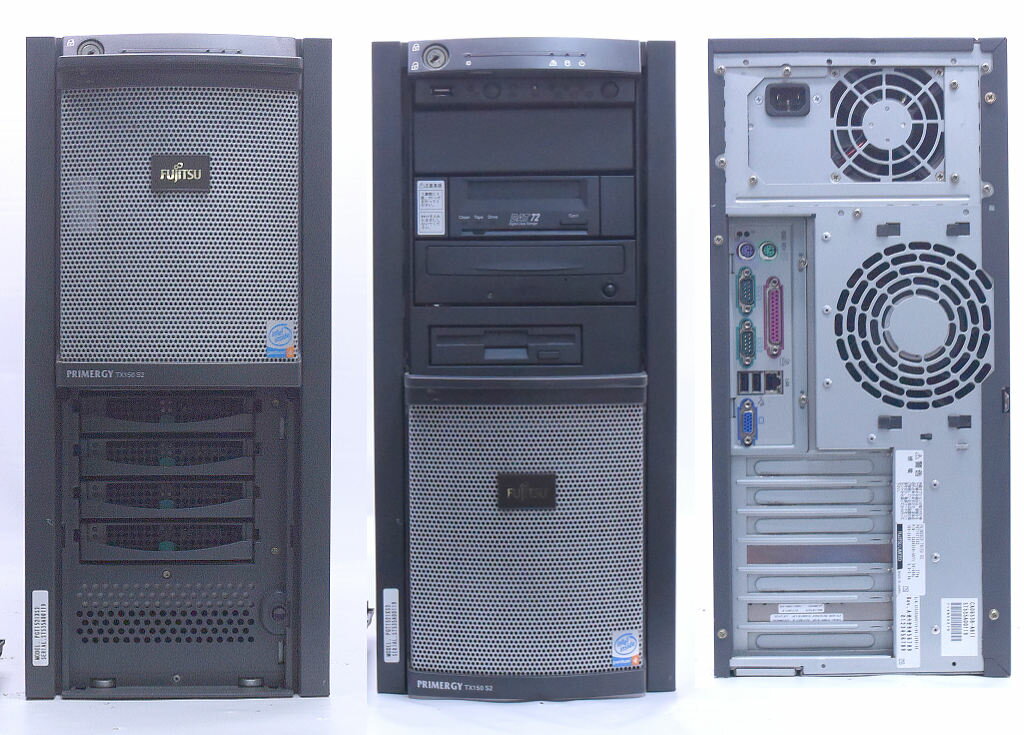 富士通 PRIMERGY TX150 S2 Pentium 4 3GHz 1GB 73GBx4台(SCSI3.5インチHDD/RAID5構成) CD-ROM 【中古】【20200602】