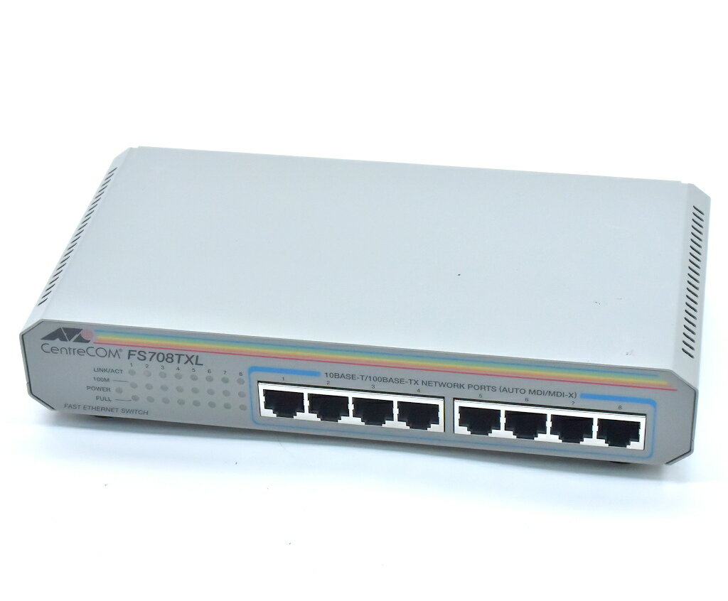 Allied Telesis CentreCOM FS708TXL 8ポート 100BASE-TX搭載 スイッチングハブ 【中古】【20210224】